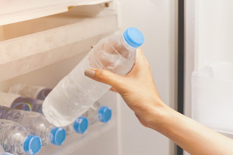 bottled water from the fridge