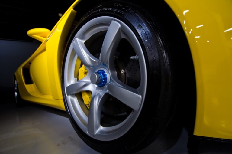 close up shot of a car wheel