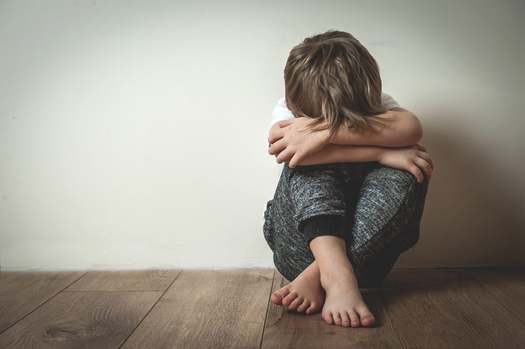 boy having tantrums