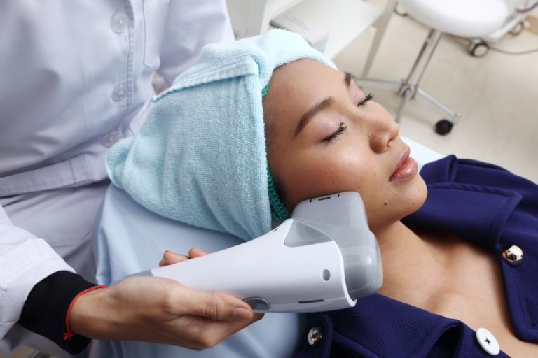 woman at a skin clinic