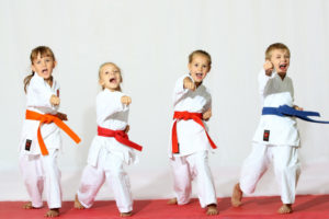 kids practicing martial arts