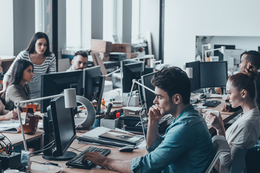 Employees working in the office