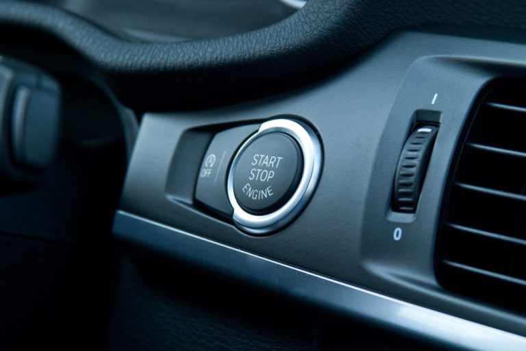 Start/stop engine button on a car