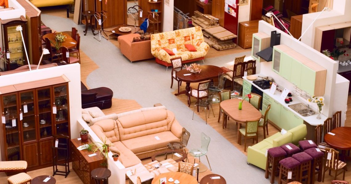 aerial view of a furniture store